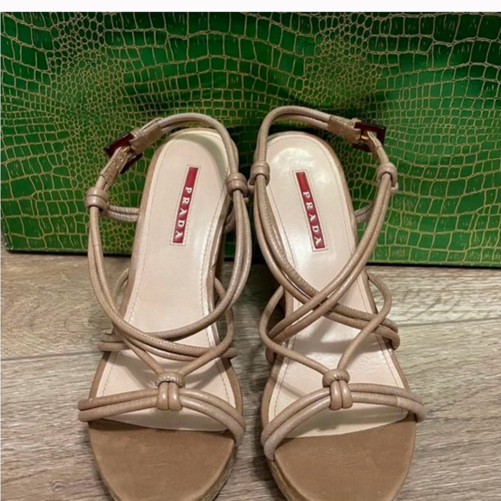 Prada Women's Tan Strappy Sandals